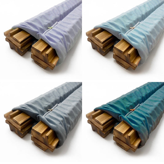 Soft velvet Mahjong rack bags with compartments and metal cord stoppers, perfect for protecting and transporting 20" racks.