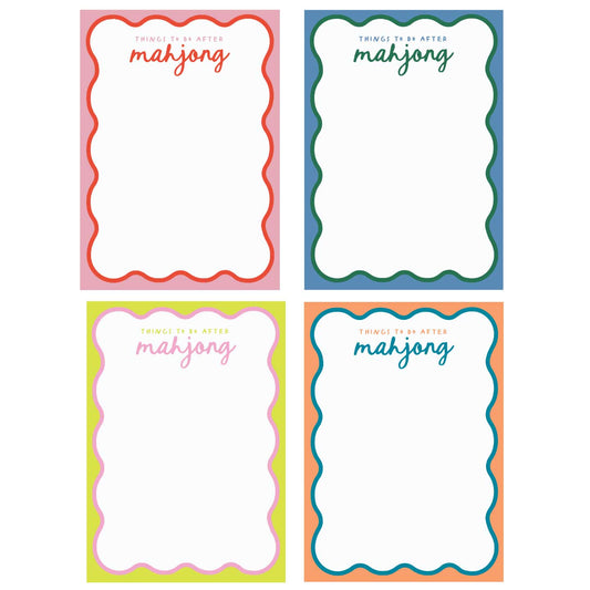 Things to Do After Mahj Notepad with colorful borders, 5x7 inches, 50 sheets.