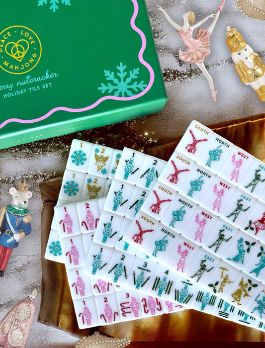 Merry Nutcracker Holiday Mahjong Tiles Set