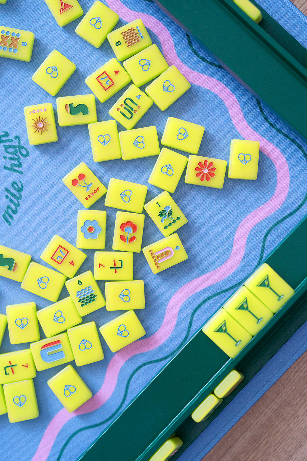 Mod Chartreuse - Mile High Mahj Club Travel Tiles Set