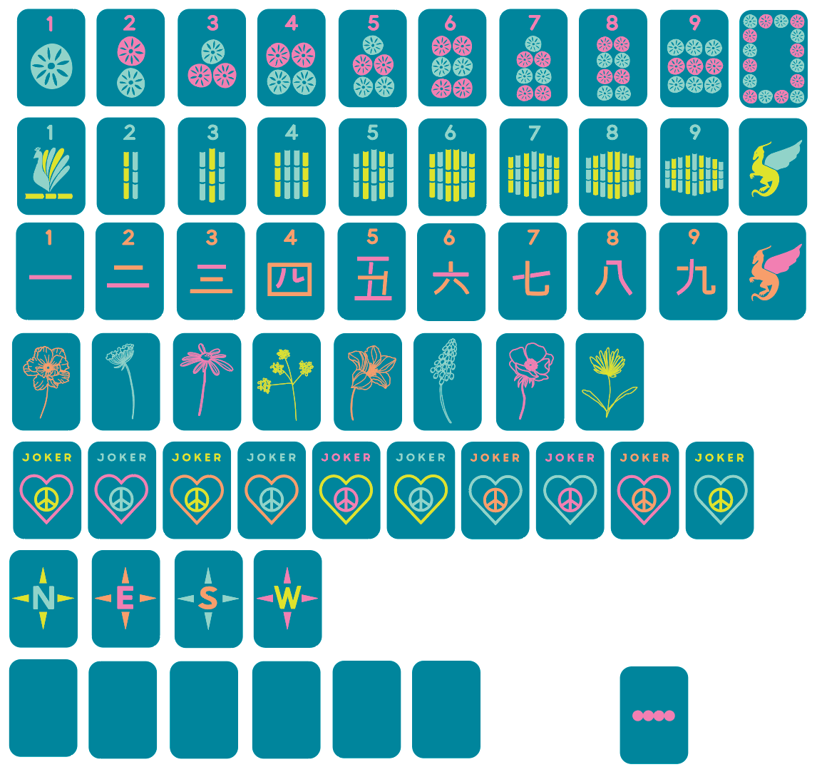 Totally Teal - Mile High Mahj Travel Tiles Set
