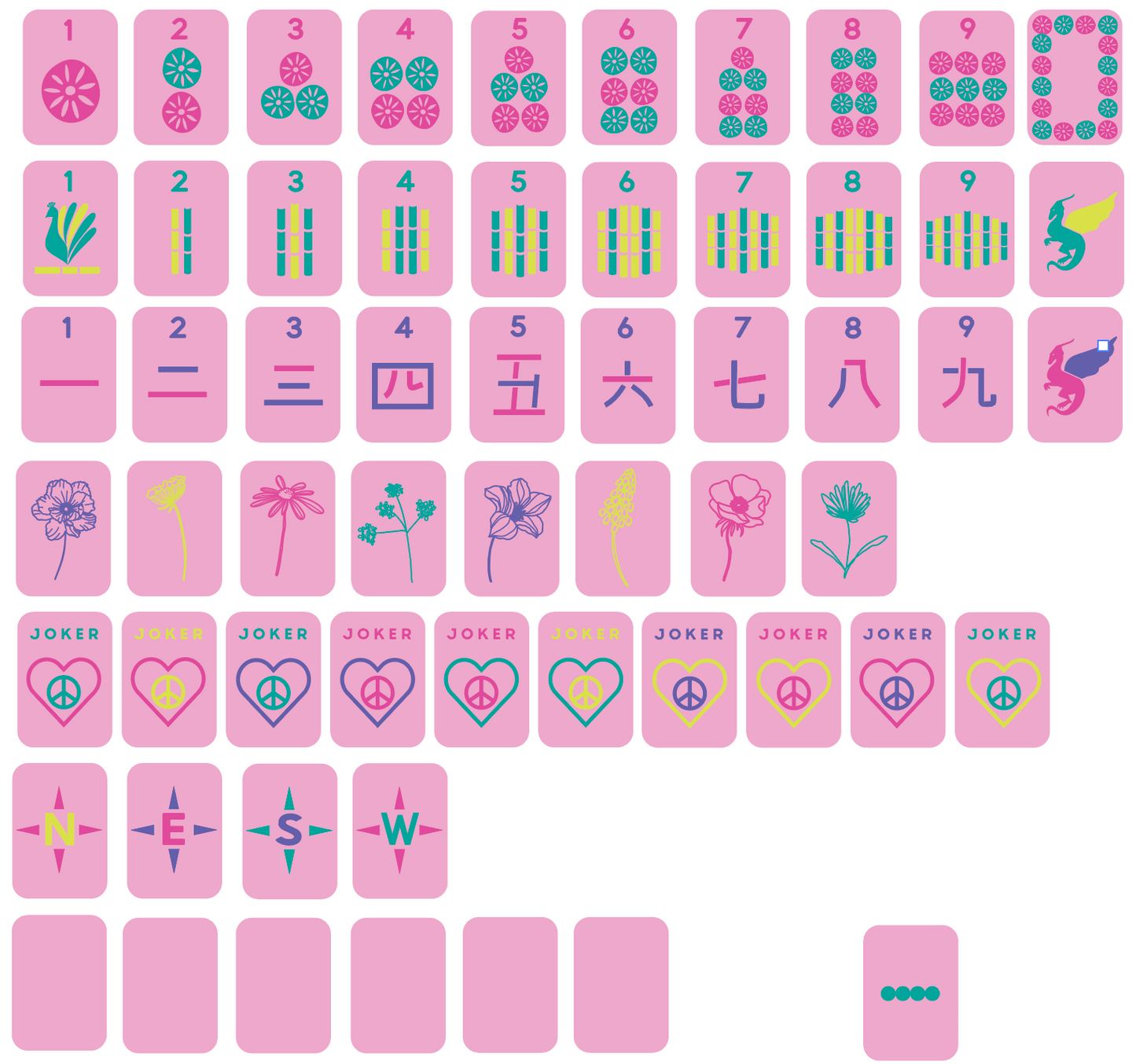 Pretty in Pink - Mile High Mahj Travel Tiles Set