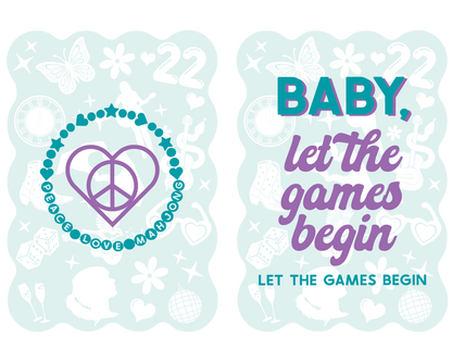 Mahjong Tile Shufflers set with scalloped design, front and back print.