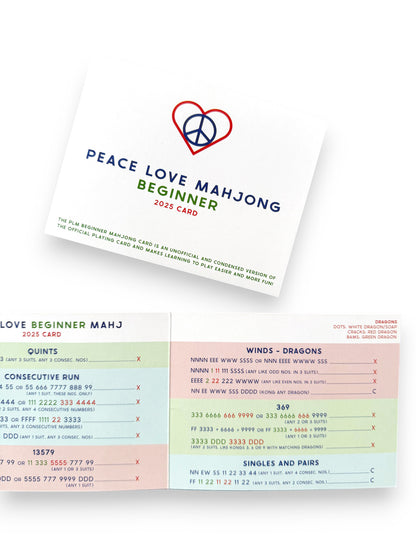 2025 Beginner Peace Love Mahjong Card