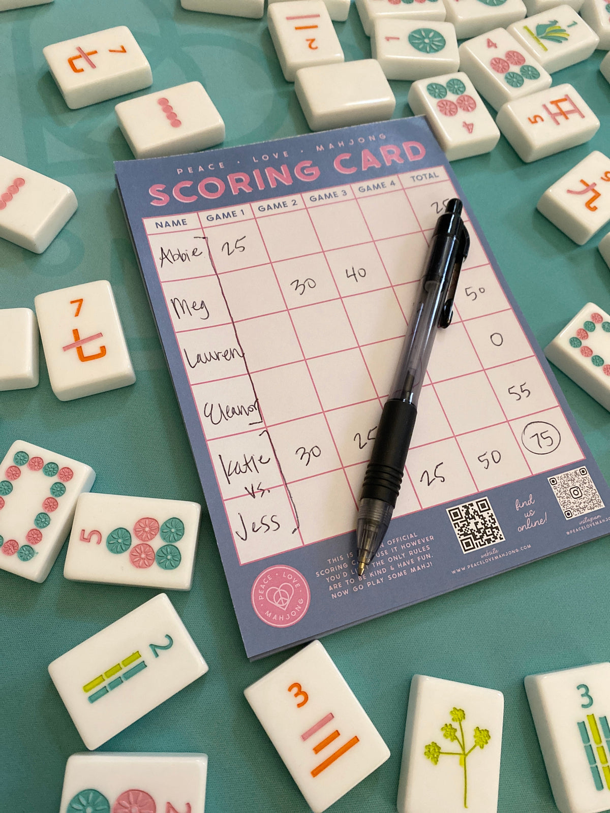 Mahjong Notepad Mahjong Scoring Notepad – Peace Love Mahjong