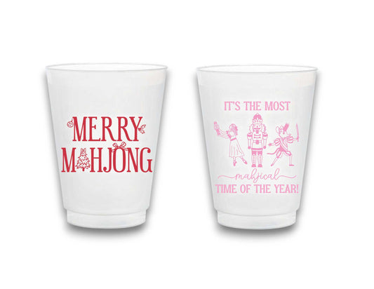 Holiday Mahjong Frosted Stadium Cups