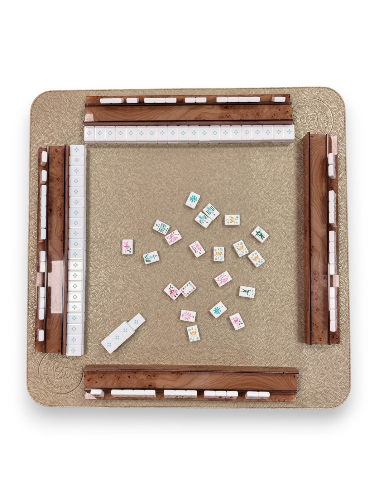 Vegan Leather Mahjong Mats with Mat Tube