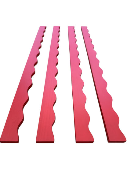 Wavy Mahjong Rack Pusher Set - Red