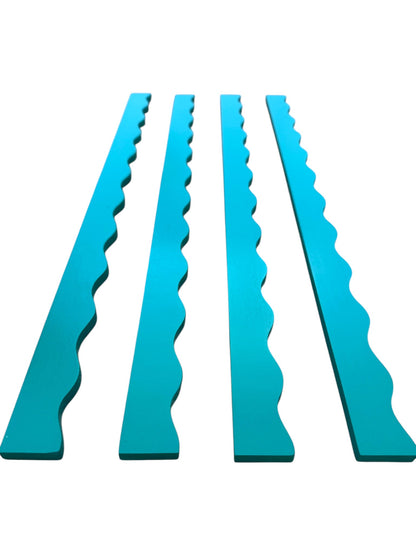 Wavy Mahjong Rack Pusher Set - Aqua