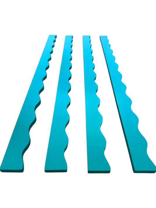 Wavy Mahjong Rack Pusher Set - Aqua