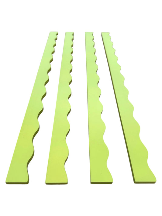 Wavy Mahjong Rack Pusher Set - Chartreuse
