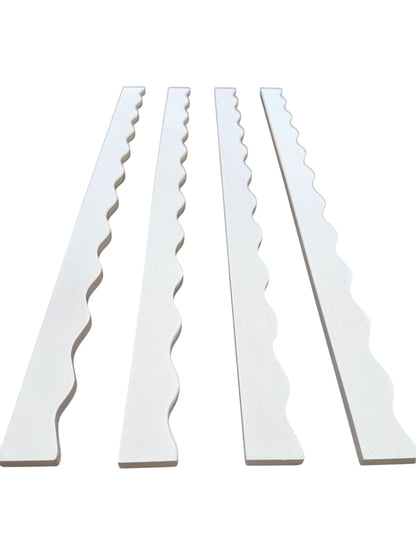 Wavy Mahjong Rack Pusher Set - White