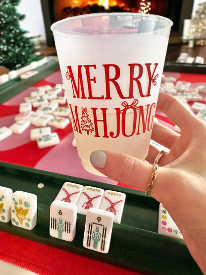 Holiday Mahjong Frosted Stadium Cups