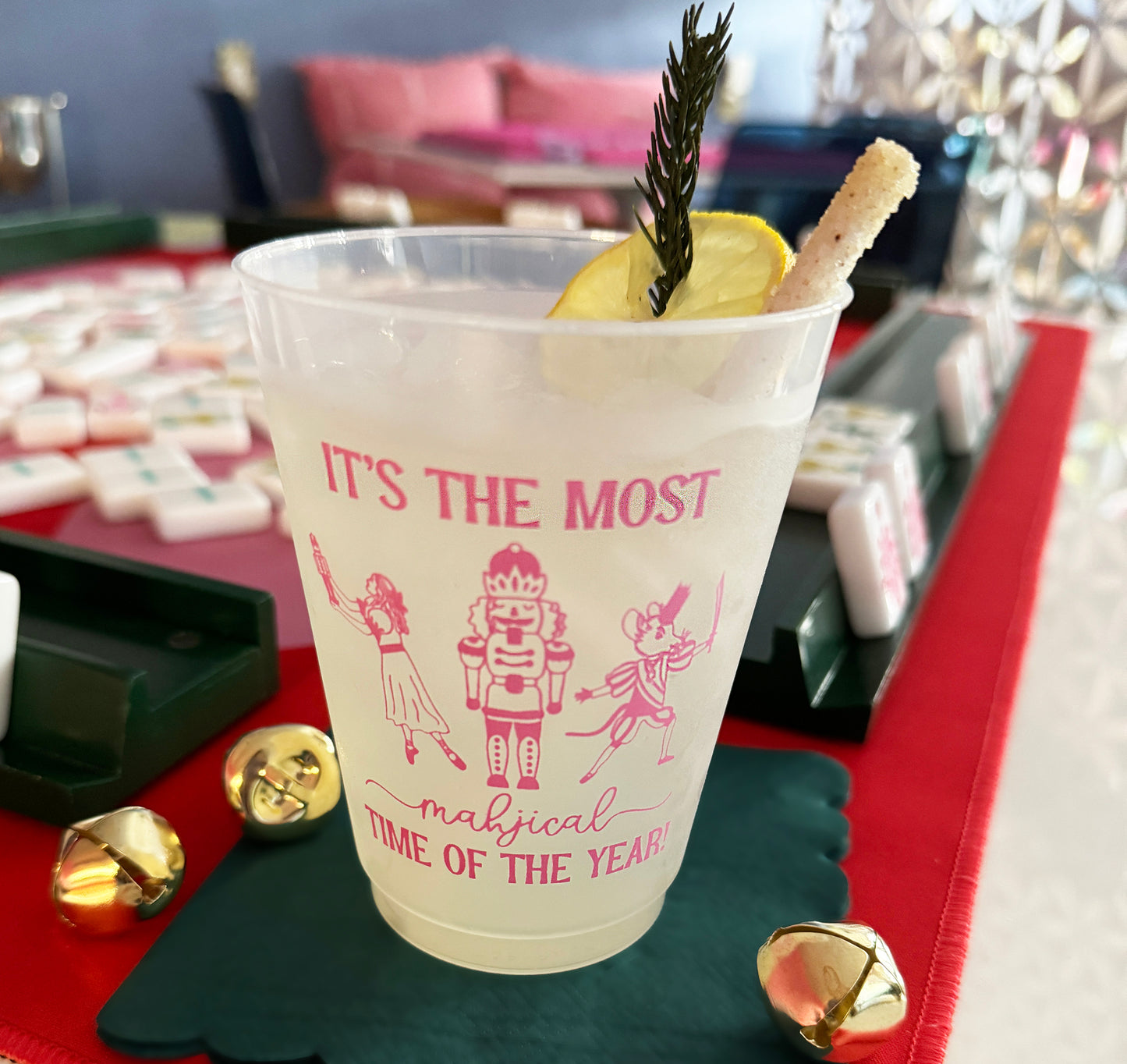 Holiday Mahjong Frosted Stadium Cups