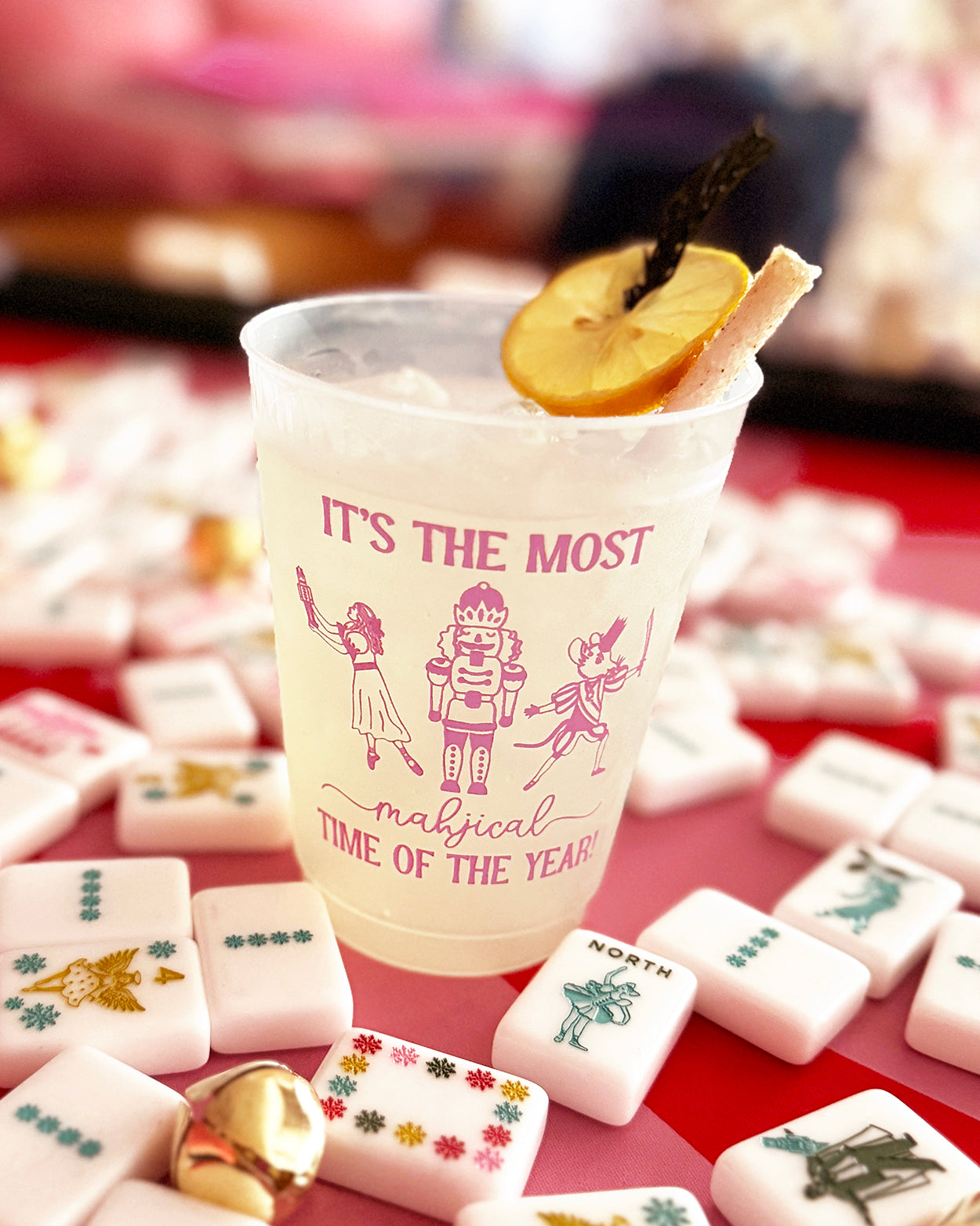 Holiday Mahjong Frosted Stadium Cups