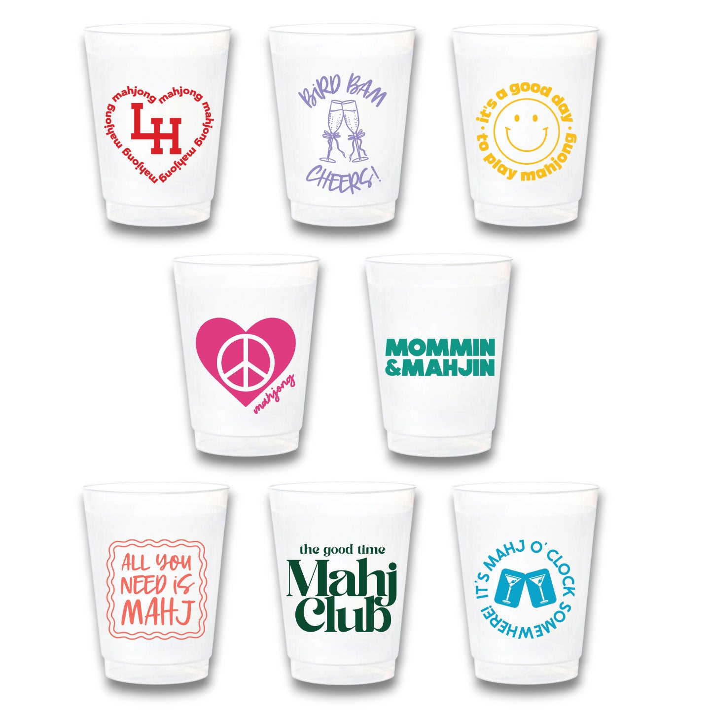 Stadium Frosted Mahjong Cups - Set of 10
