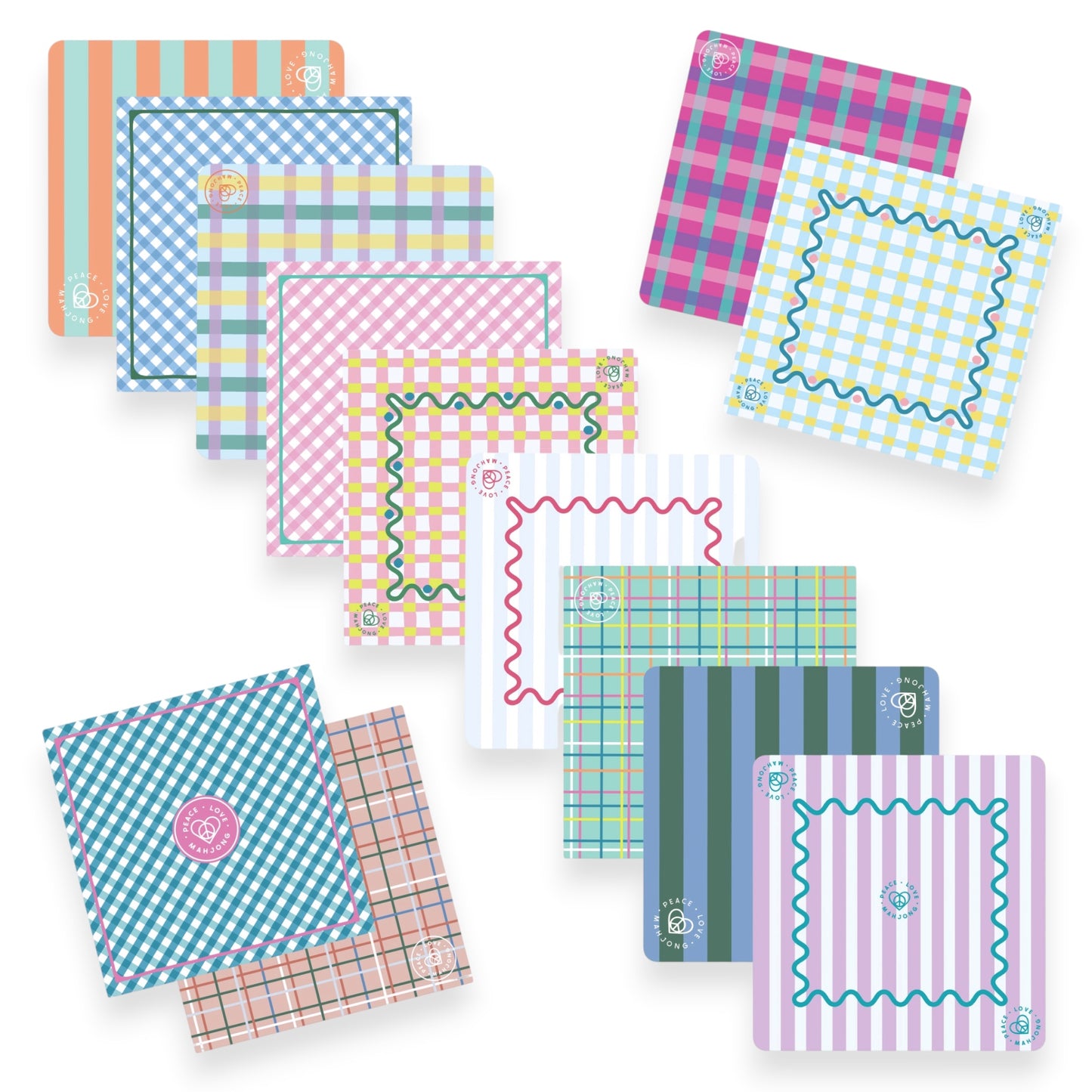 Mahjong Mats - Plaid & Stripes