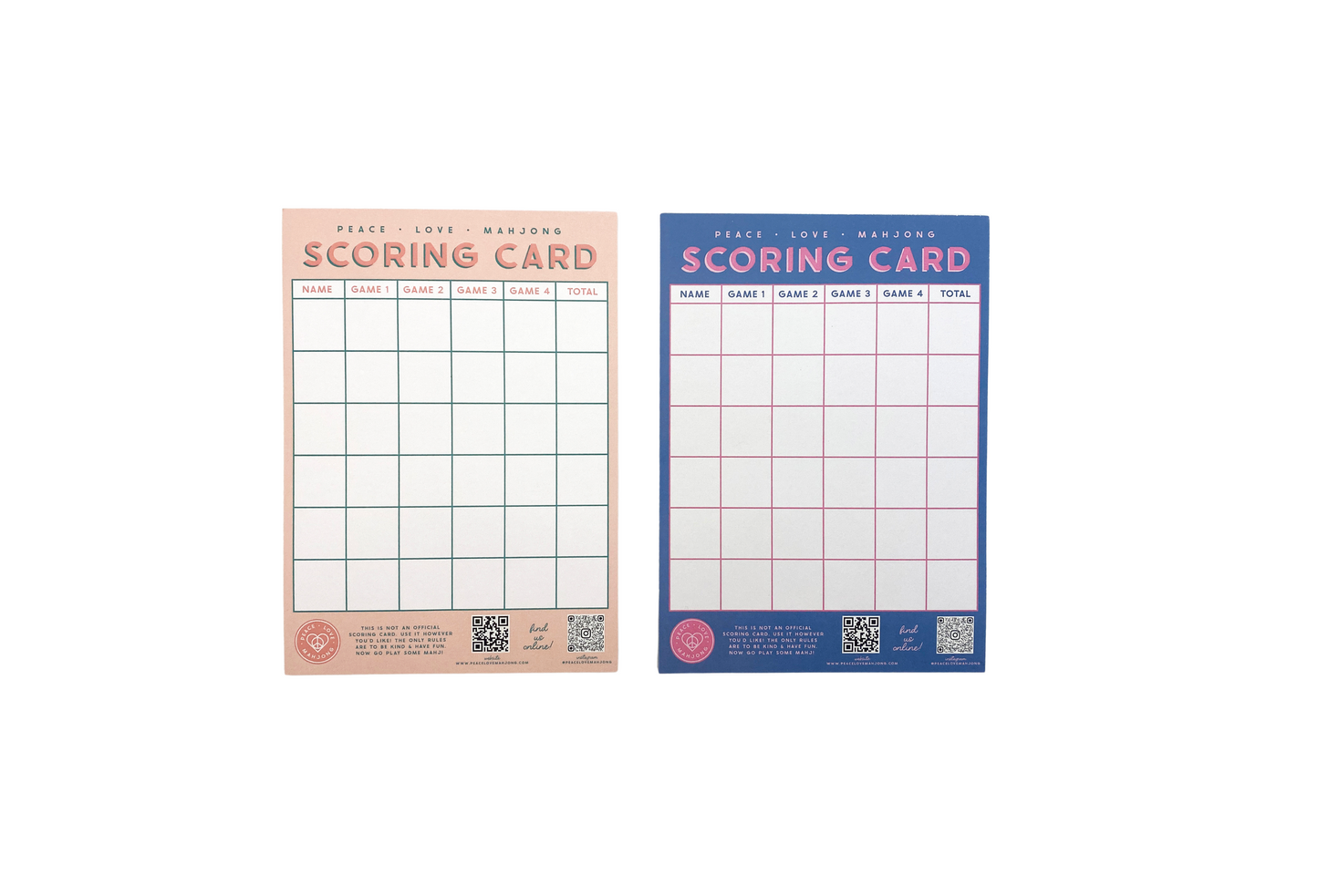 Mahjong Scoring Notepad Peace Love Mahjong