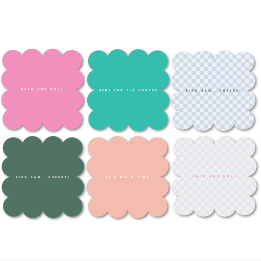 Scalloped Mahjong Coasters - Set of 4