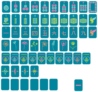 Totally Teal - Mile High Mahj Travel Tiles Set