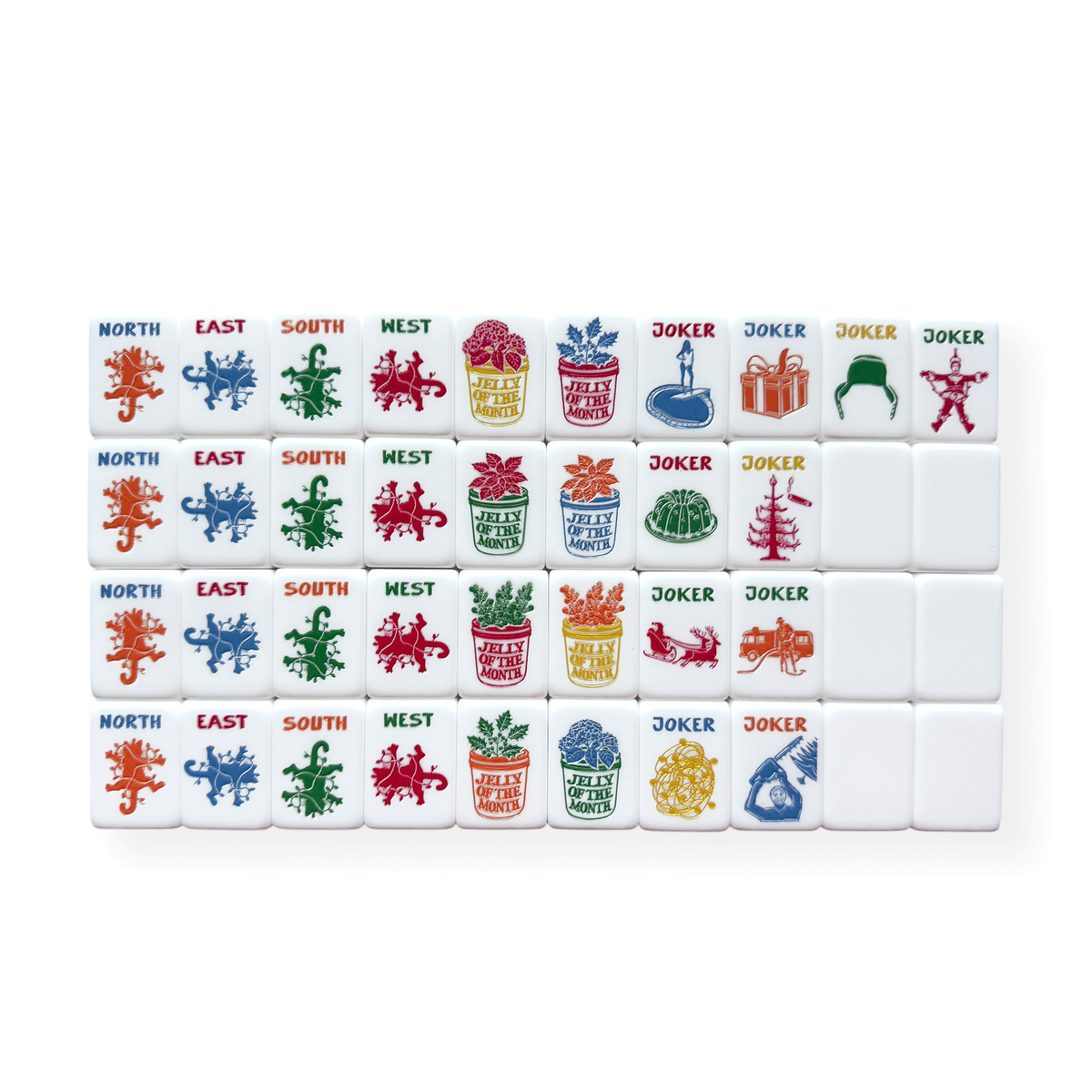 Spirit of Christmas Mahjong Tiles Set + Pouch + Dice