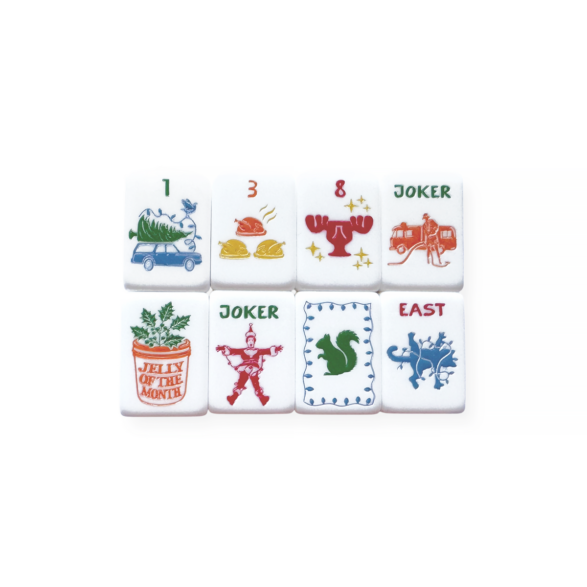 Spirit of Christmas Mahjong Tiles Set + Pouch + Dice