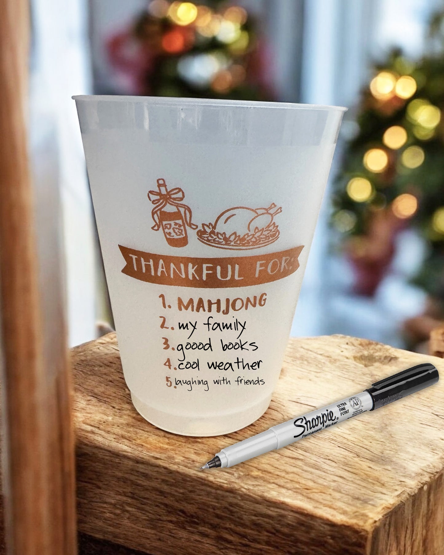 Holiday Mahjong Frosted Stadium Cups