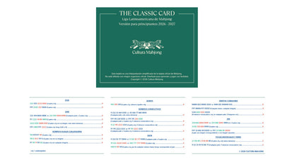 The Classic Card 2026 - Español by Cultura Mahjong