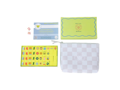 Mod Chartreuse Mahjong Tiles + Tile Pouch + Dice - Wholesale
