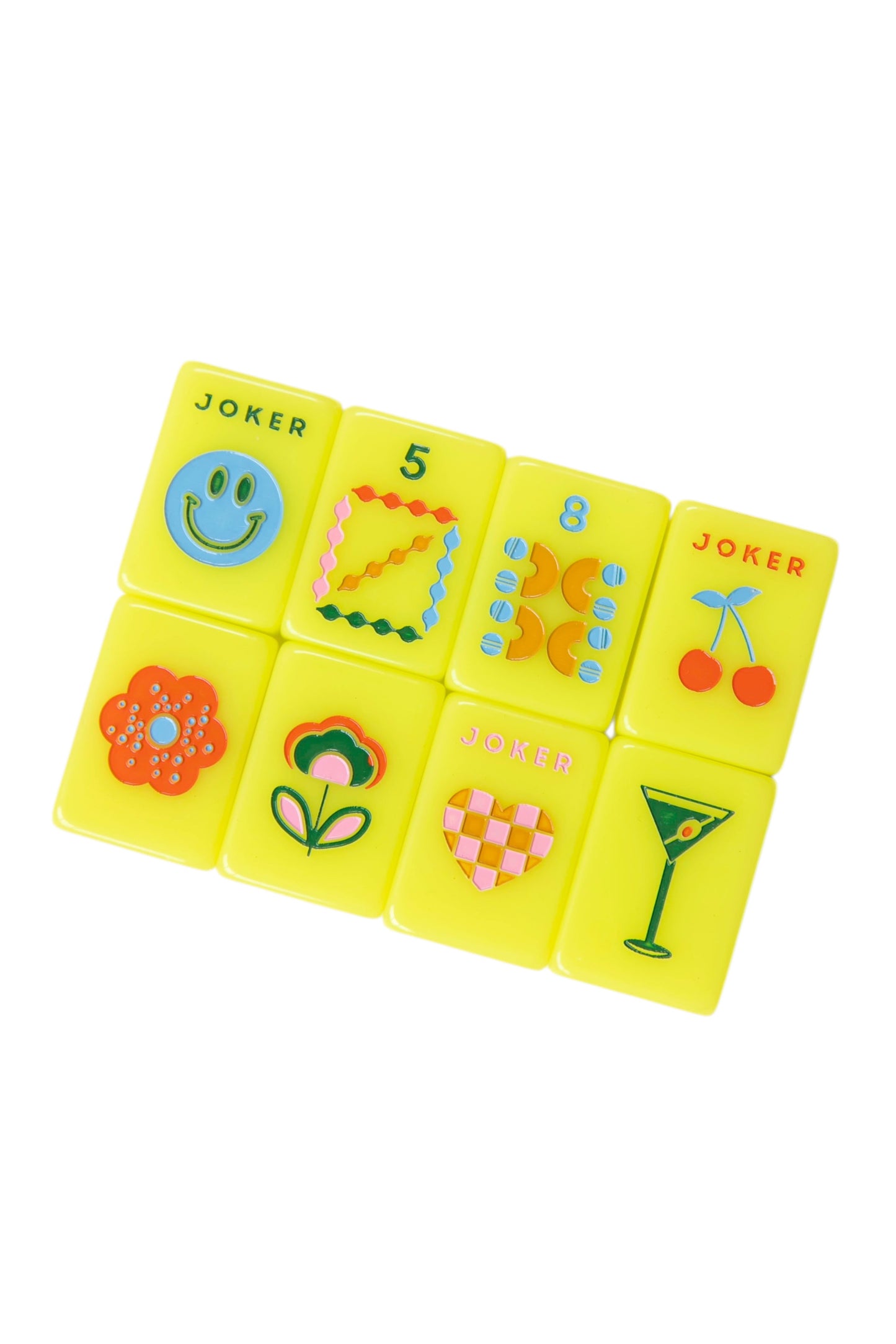Mod Chartreuse Mahjong Tiles + Tile Pouch + Dice - Wholesale