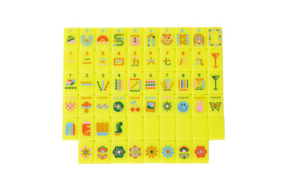 Mod Chartreuse Mahjong Tiles + Tile Pouch + Dice - Wholesale