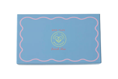 Mod French Blue Mahjong Tiles + Tile Pouch + Dice