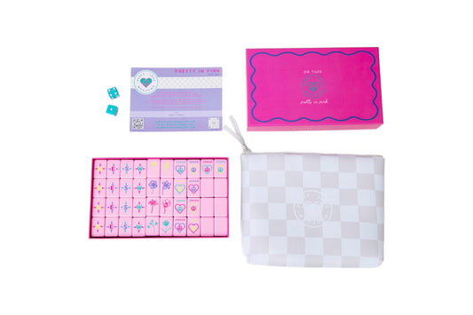 OG Pretty in Pink Mahj Tiles + Tile Pouch