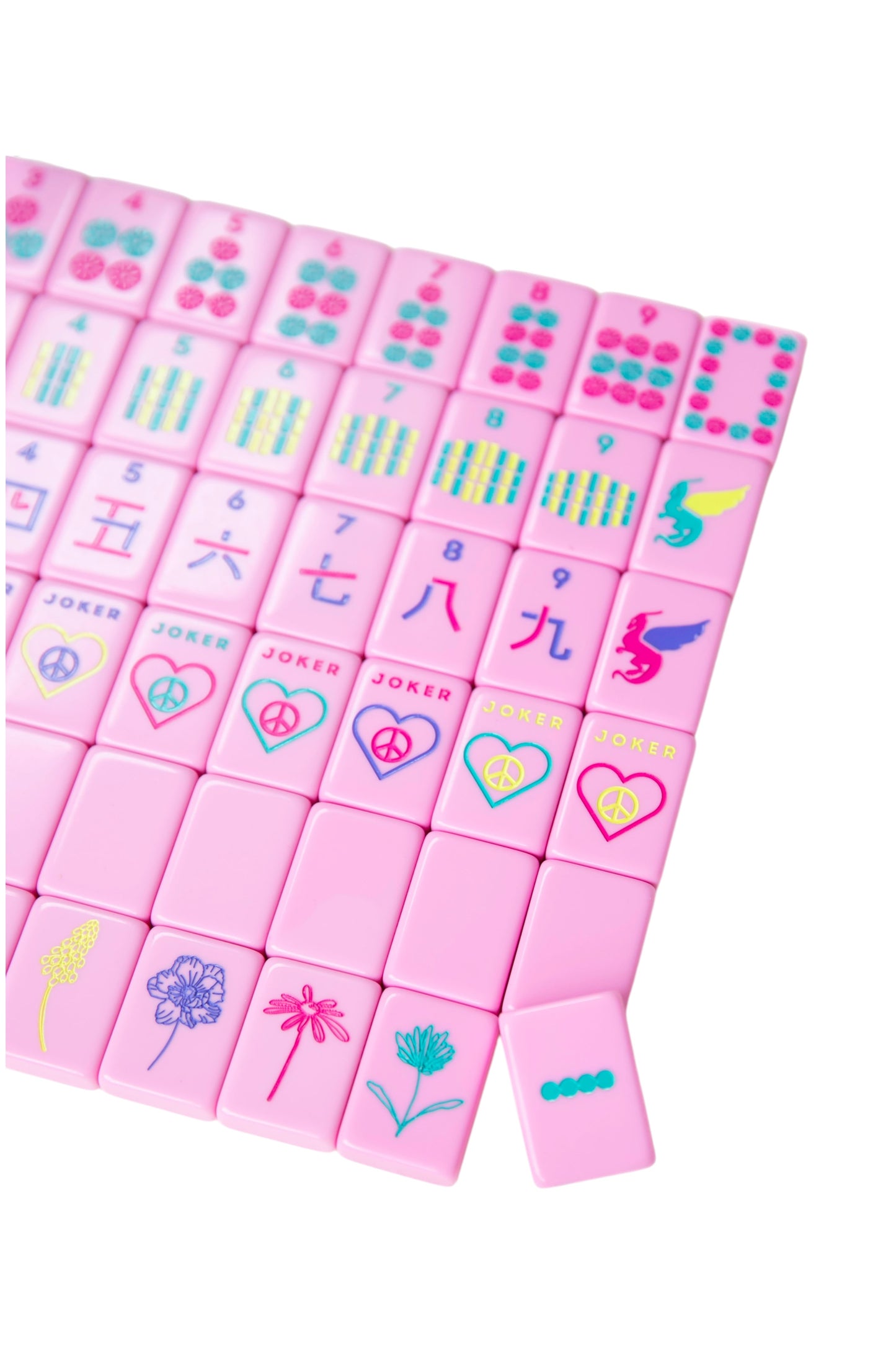 OG Pretty in Pink Mahj Tiles + Tile Pouch + Dice - Wholesale