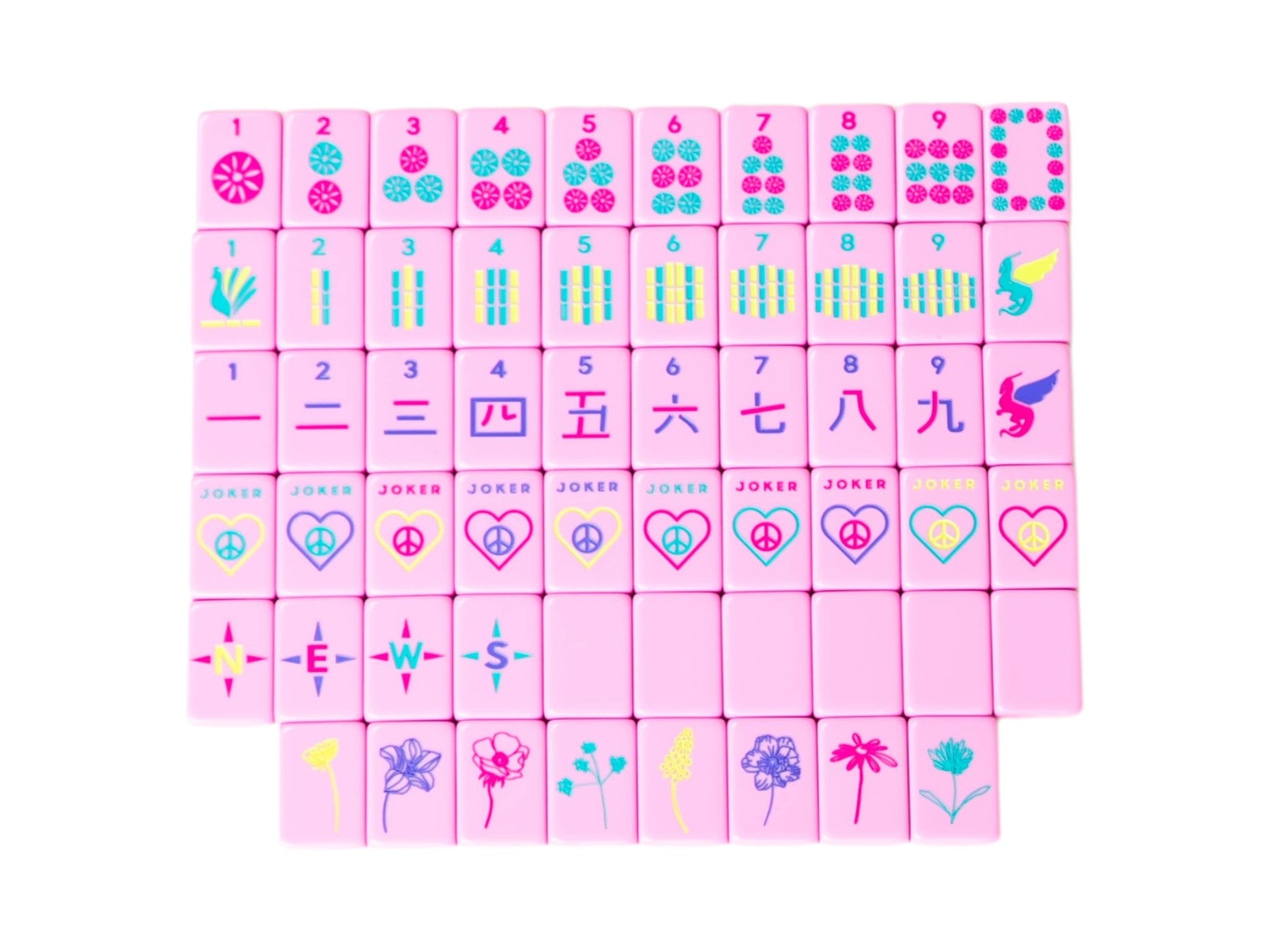 OG Pretty in Pink Mahj Tiles + Tile Pouch + Dice – Peace Love Mahjong