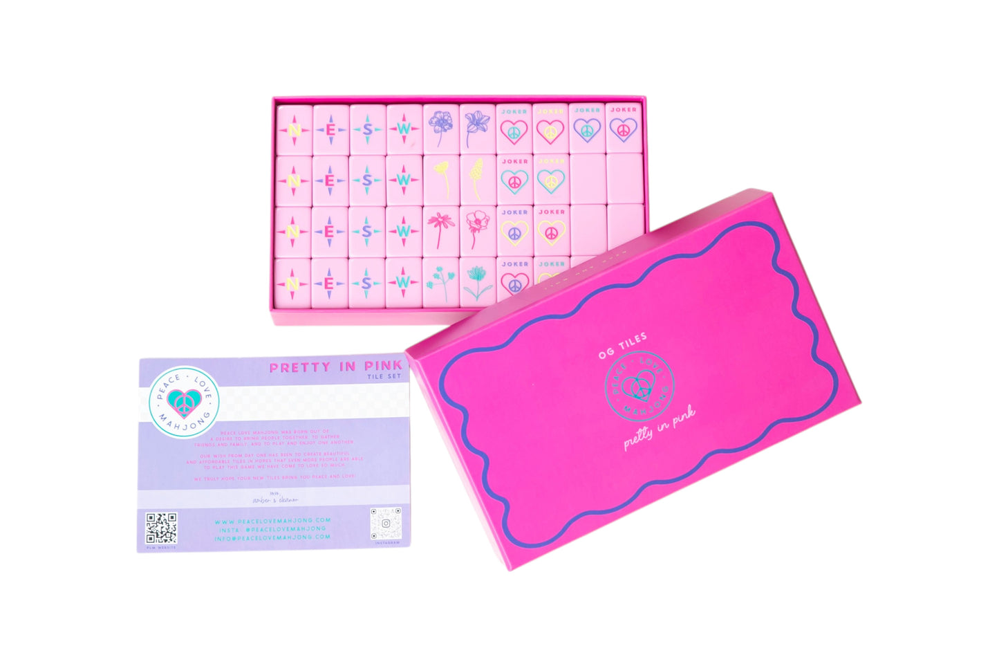 OG Pretty in Pink Mahj Tiles + Tile Pouch + Dice