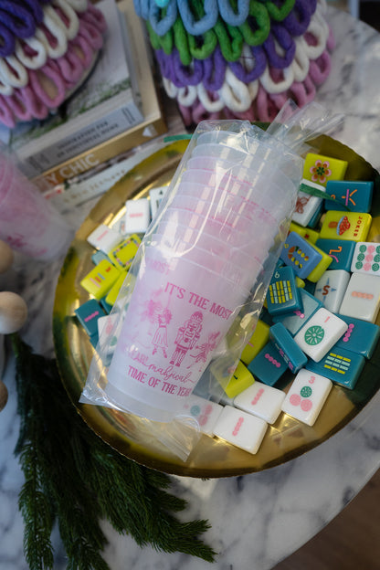 Holiday Mahjong Frosted Stadium Cups