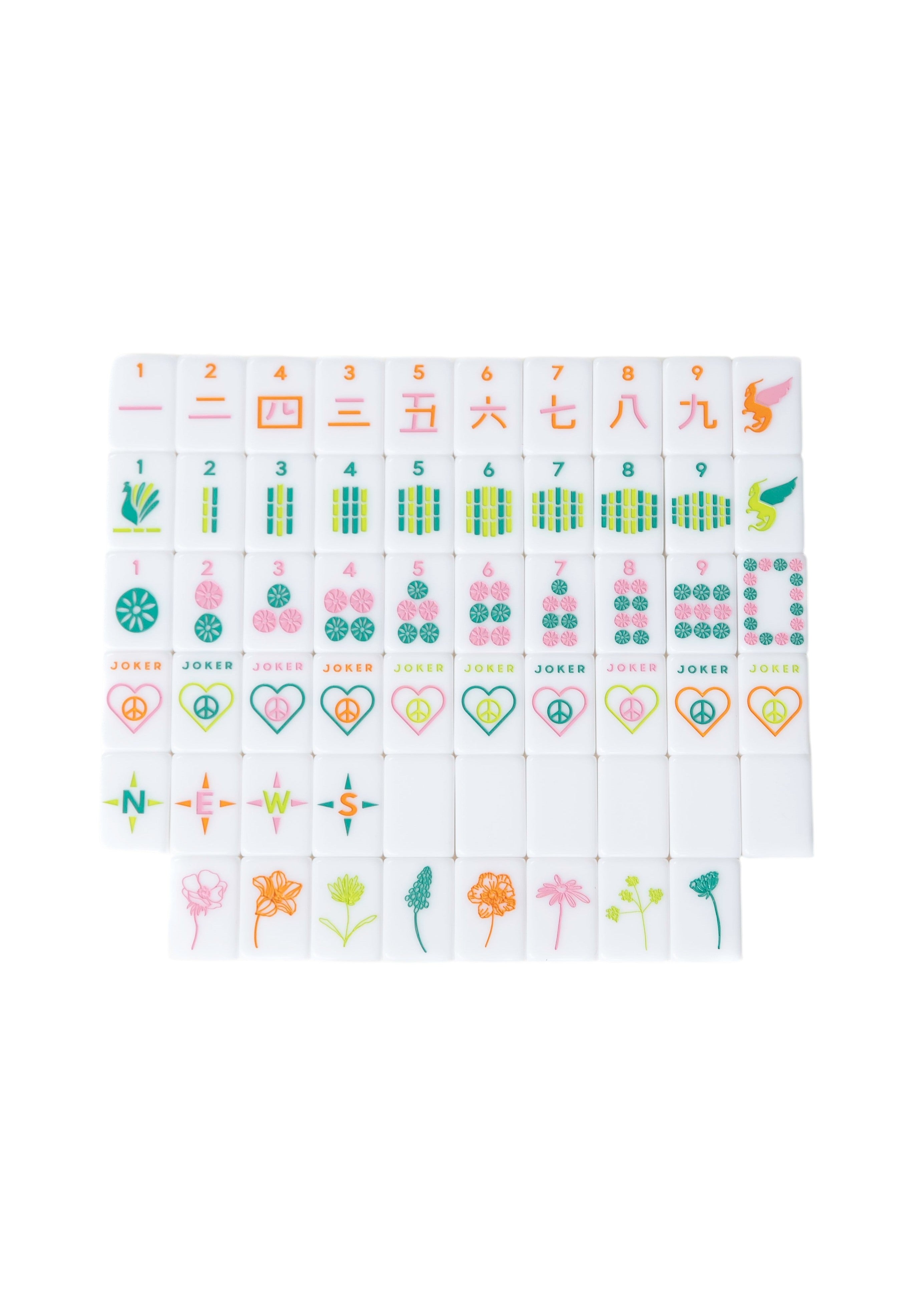 OG Mahj Tiles & Pouch - Vibrant Vibes – Peace Love Mahjong