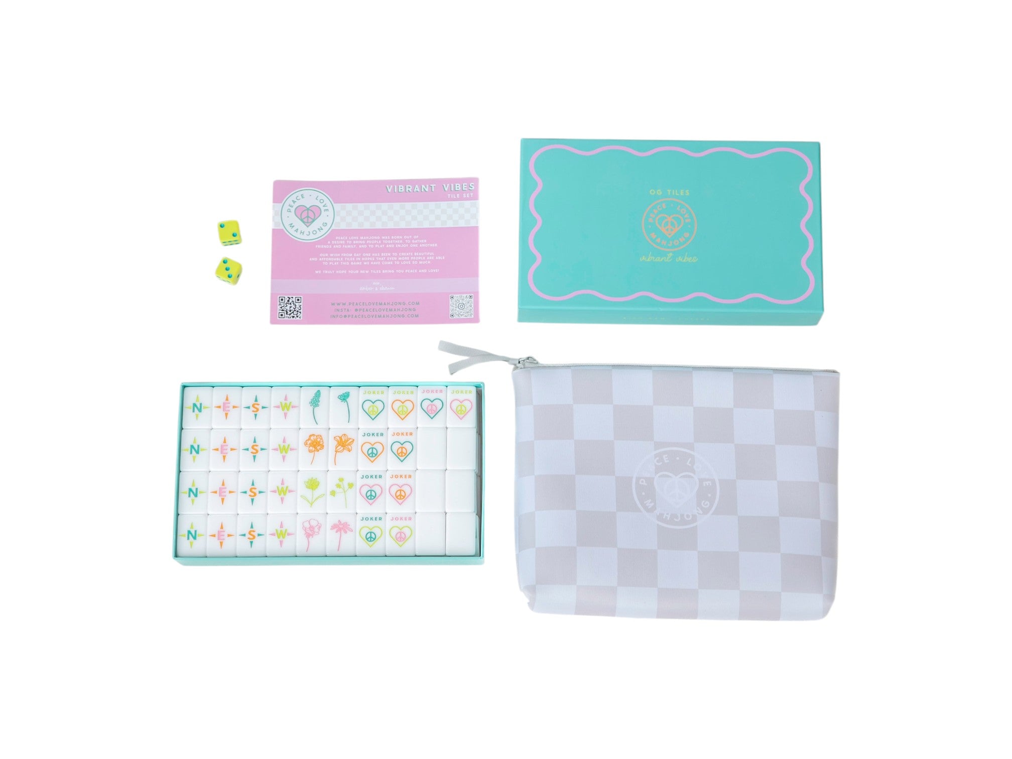 OG Mahj Tiles & Pouch - Vibrant Vibes – Peace Love Mahjong